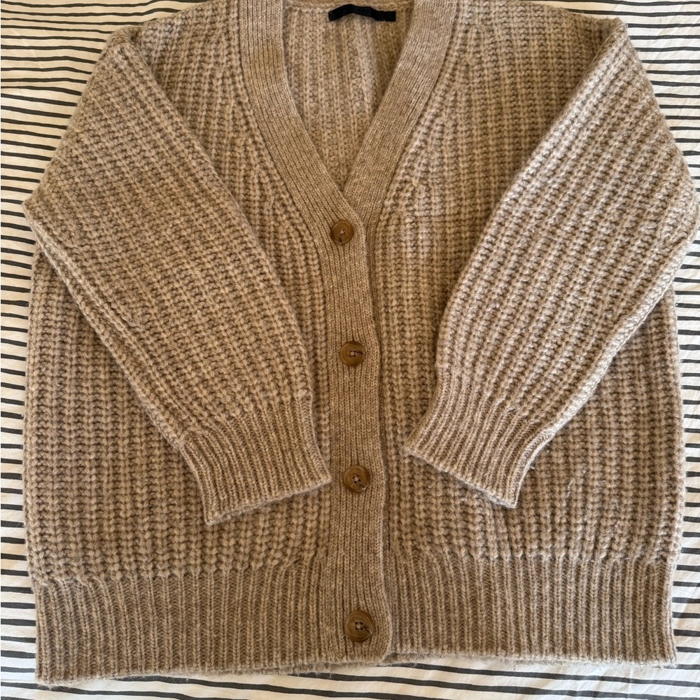 Jenni Kayne Alpaca Cocoon Cardigan in Oatmeal XS - Picture 2 of 11